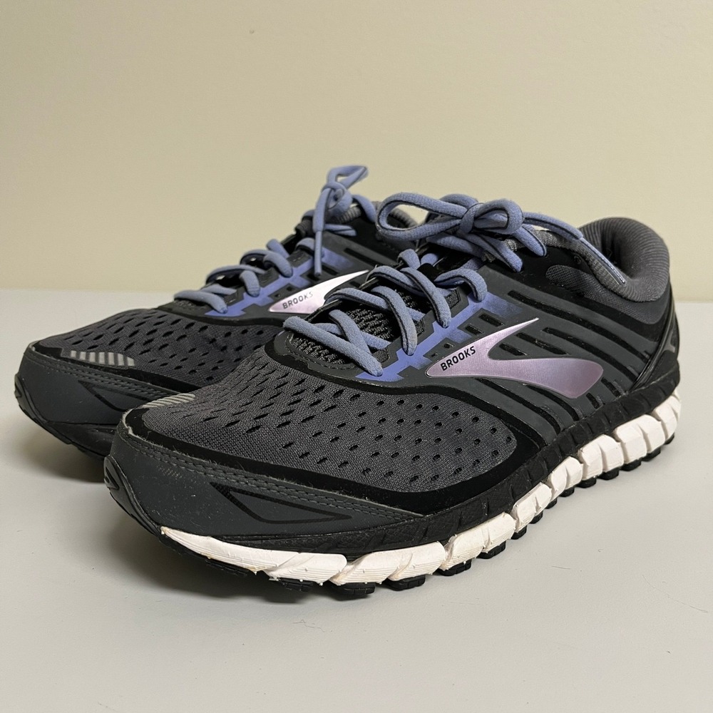 Brooks Ariel 18 Womens 9 Wide D Running Shoes Black Purple Sneakers Training EUC